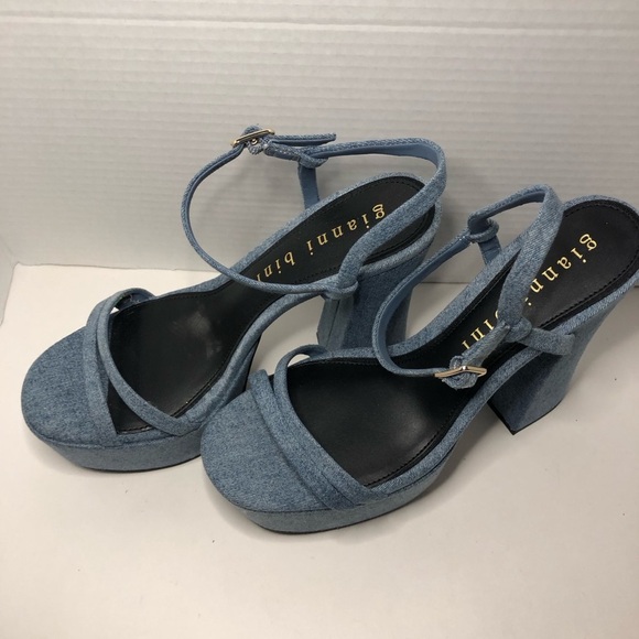 Gianni Bini Denim Blue Platform Sandals NWOT 8.5 - Picture 12 of 16